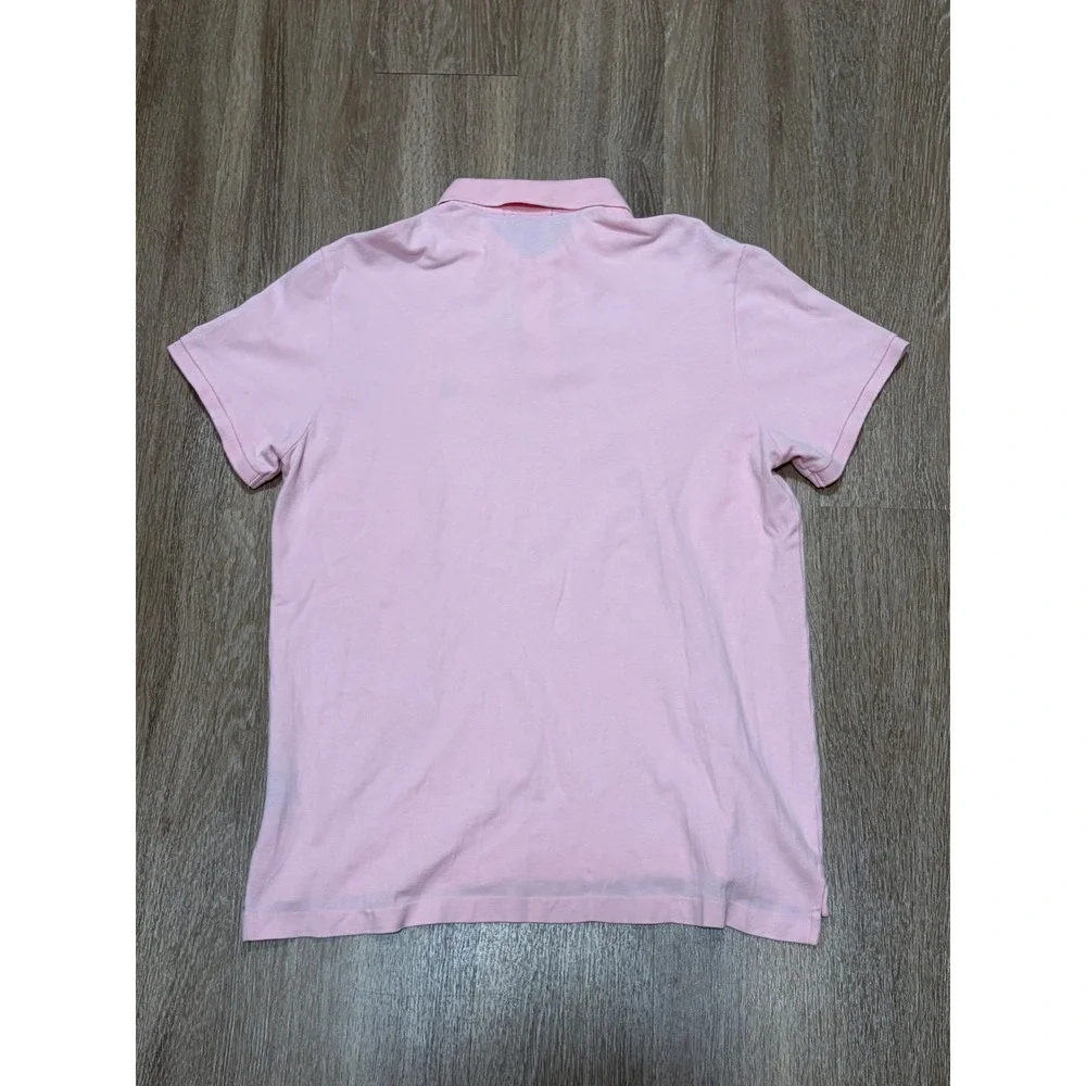 Ralph Lauren Mens Classic Fit Pink Polo Shirt Turquoise Pony XL Vintage Cotton